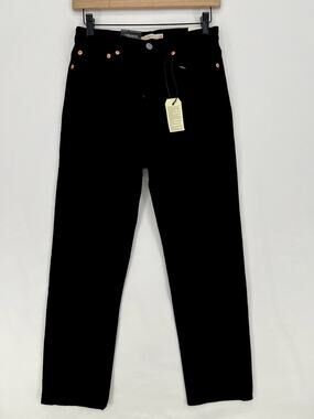 Levi's Premium Wedgie Straight Jeans Womens 28x28 Black High Rise NWT